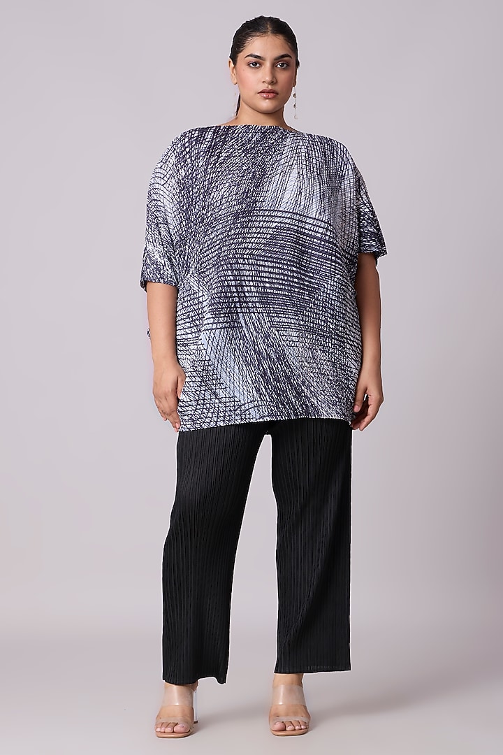 Monochrome Polyester Geometric Printed Top by Scarlet Sage at Pernia's Pop Up Shop