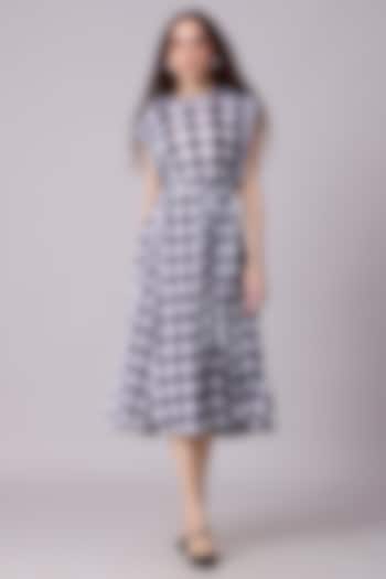 Monochrome Polyester Checkered Printed Summer Dress by Scarlet Sage at Pernia's Pop Up Shop