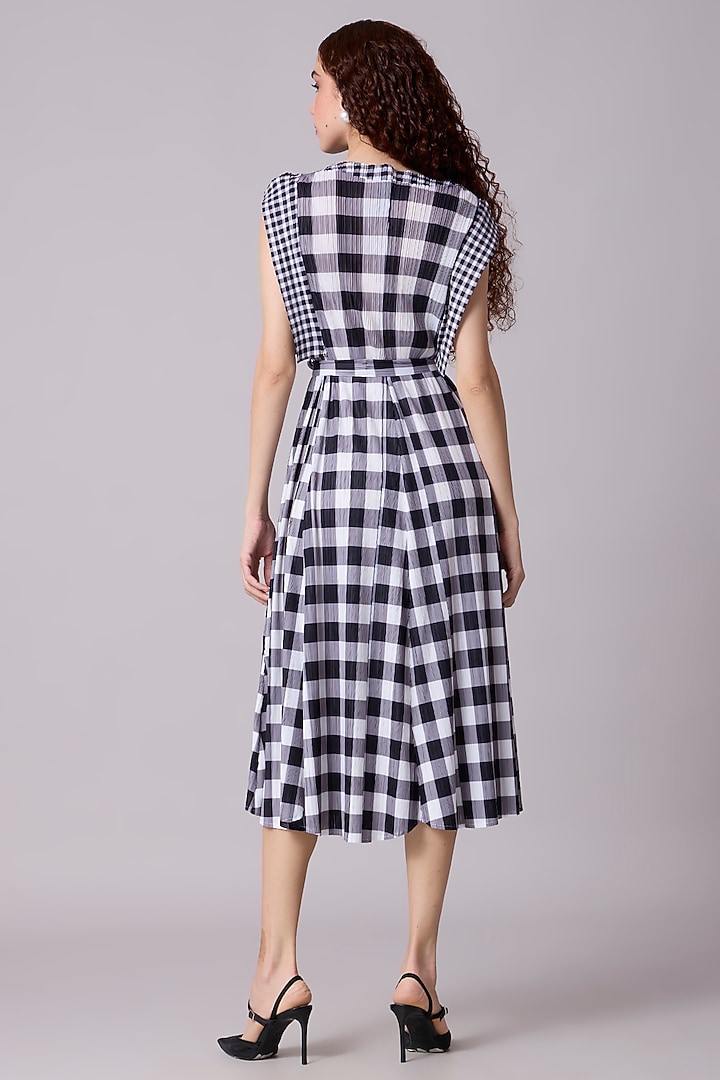 Monochrome Polyester Checkered Printed Summer Dress by Scarlet Sage at Pernia's Pop Up Shop