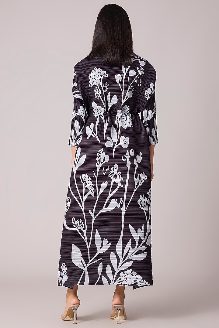 Black Polyester Floral Printed Summer Dress by Scarlet Sage at Pernia's Pop Up Shop