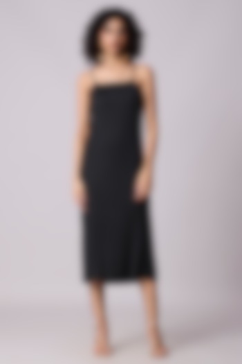 Black Polyester Slip Summer Dress by Scarlet Sage at Pernia's Pop Up Shop