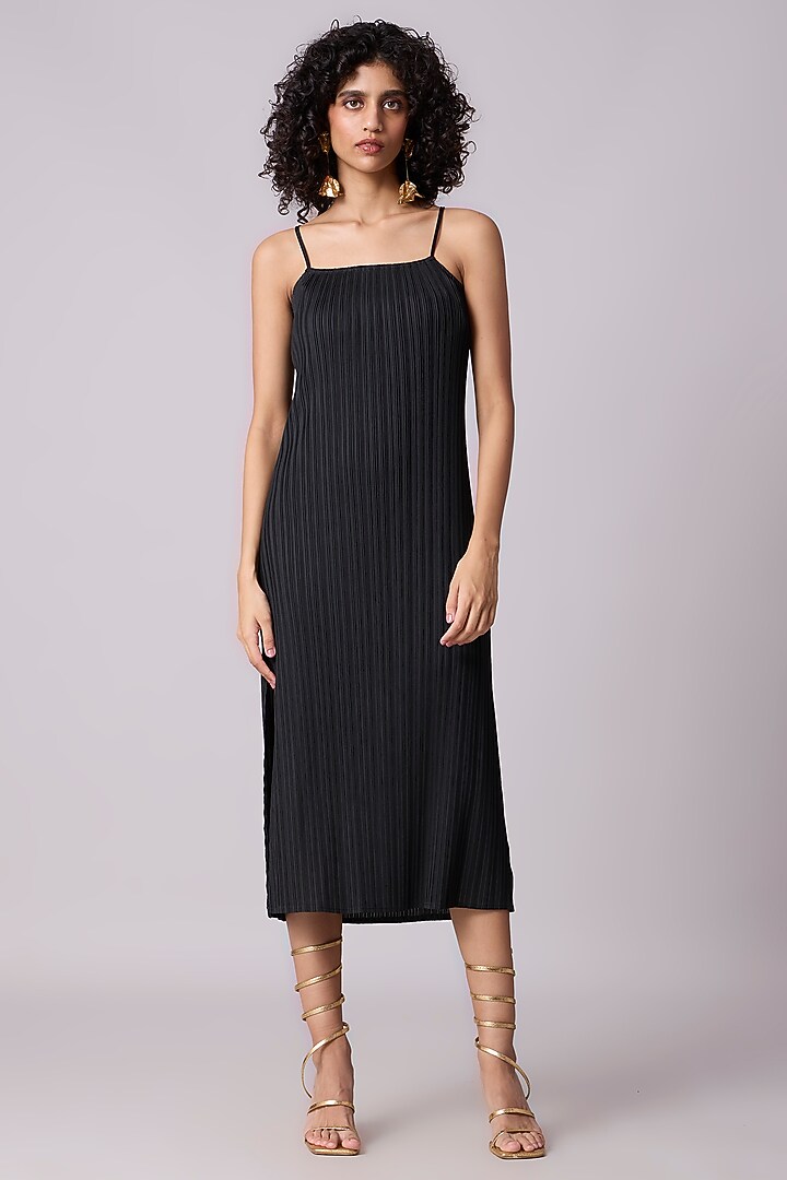 Black Polyester Slip Summer Dress by Scarlet Sage at Pernia's Pop Up Shop