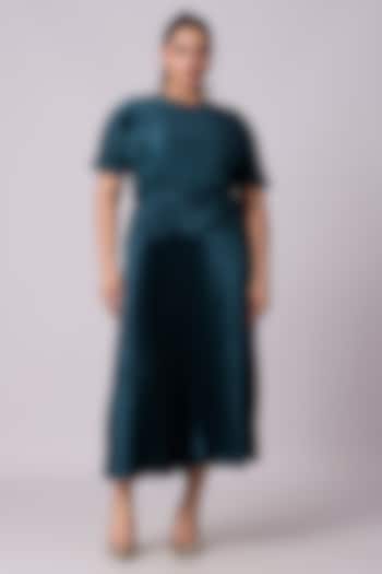 Teal Green Polyester A-Line Maxi Summer Dress by Scarlet Sage at Pernia's Pop Up Shop