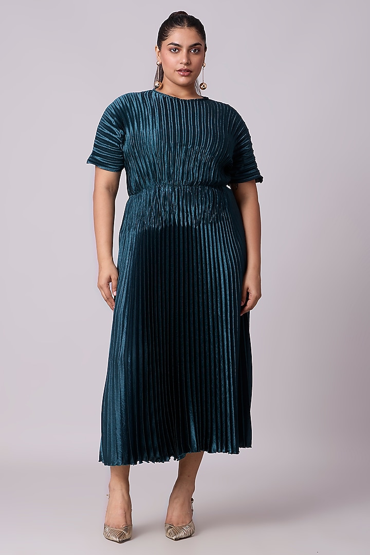 Teal Green Polyester A-Line Maxi Summer Dress by Scarlet Sage at Pernia's Pop Up Shop