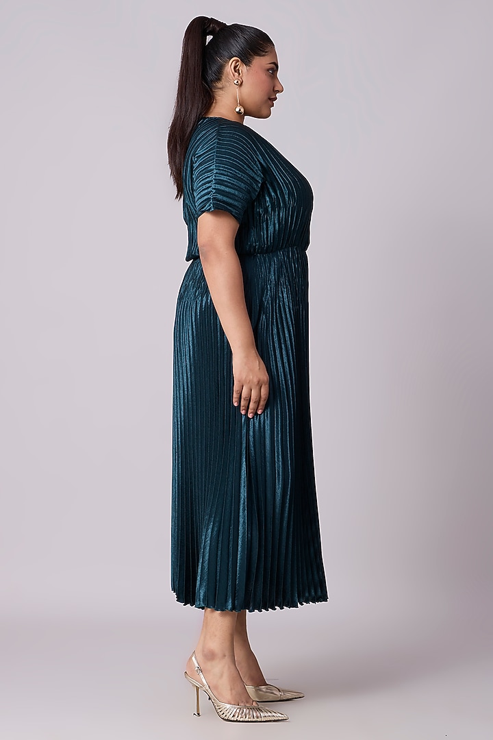 Teal Green Polyester A-Line Maxi Summer Dress by Scarlet Sage at Pernia's Pop Up Shop