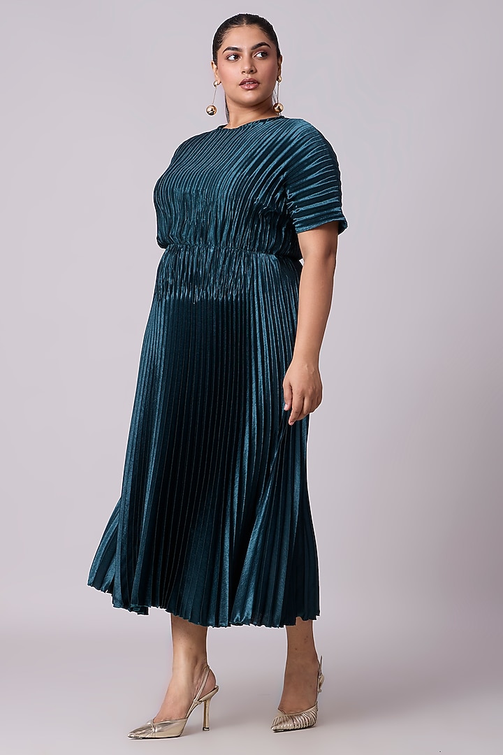 Teal Green Polyester A-Line Maxi Summer Dress by Scarlet Sage at Pernia's Pop Up Shop