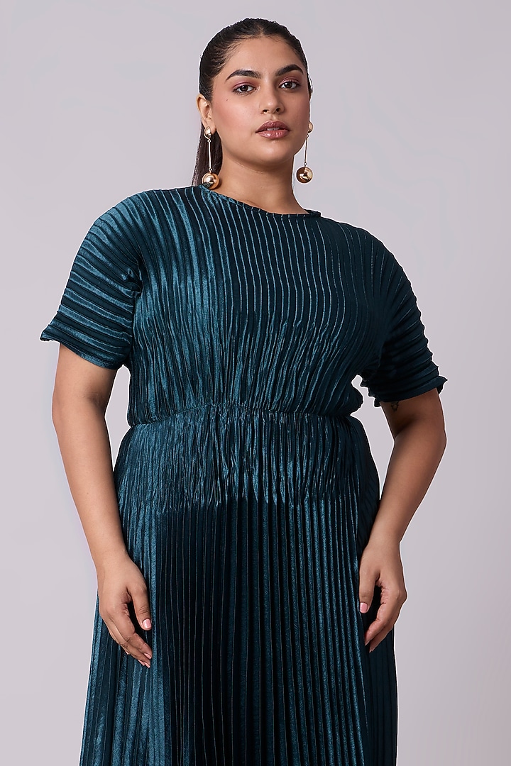Teal Green Polyester A-Line Maxi Summer Dress by Scarlet Sage at Pernia's Pop Up Shop