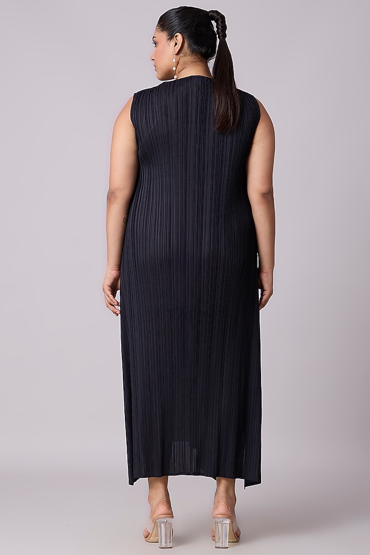 Black Polyester Floral Printed A-Line Summer Dress by Scarlet Sage at Pernia's Pop Up Shop