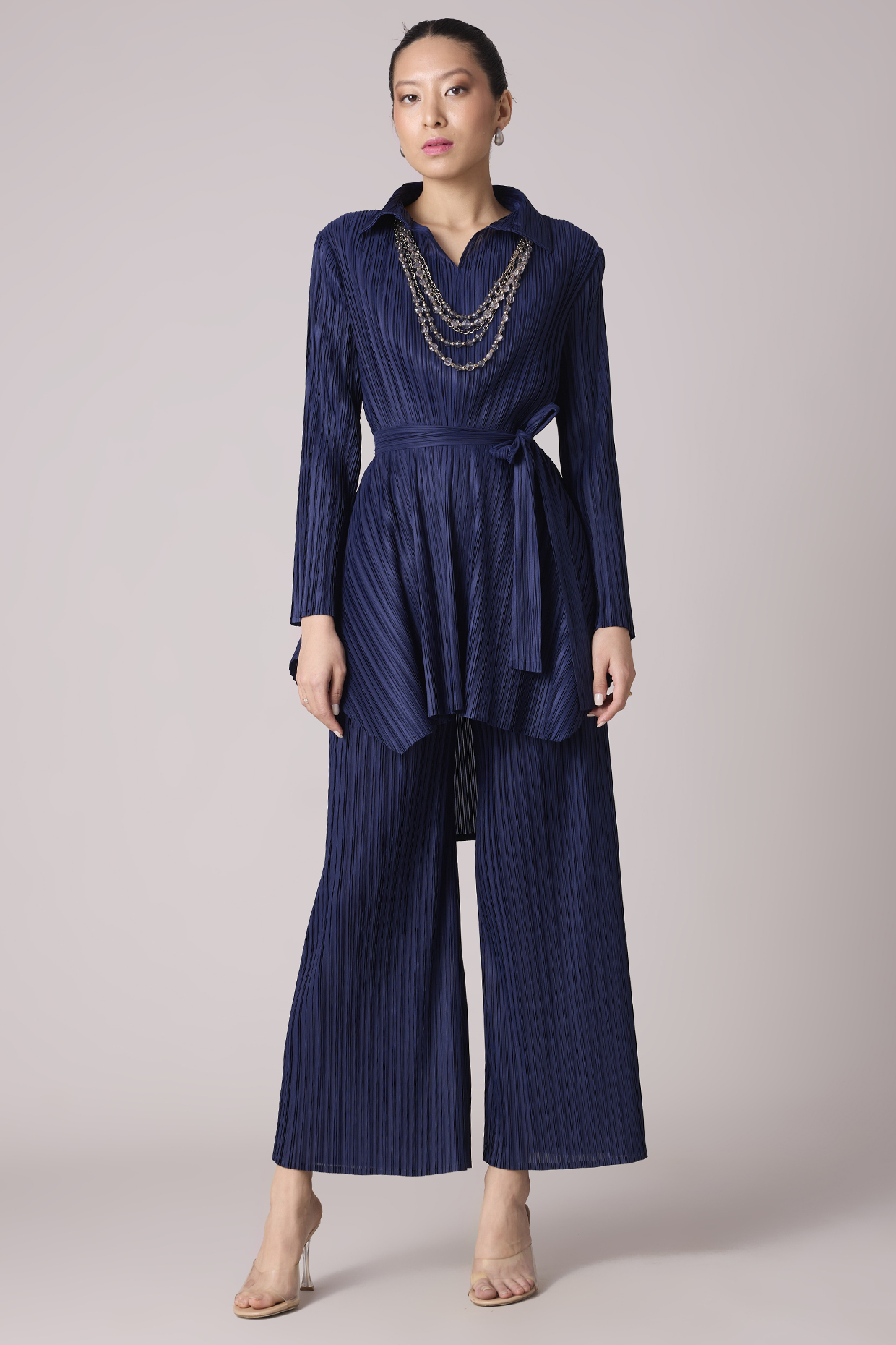Navy Polyester Co-Ord Set by Scarlet Sage at Pernia's Pop Up Shop