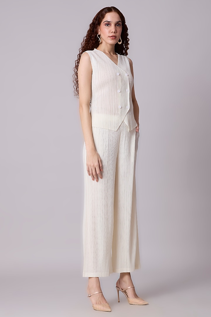 Ivory Polyester Co-Ord Set by Scarlet Sage at Pernia's Pop Up Shop