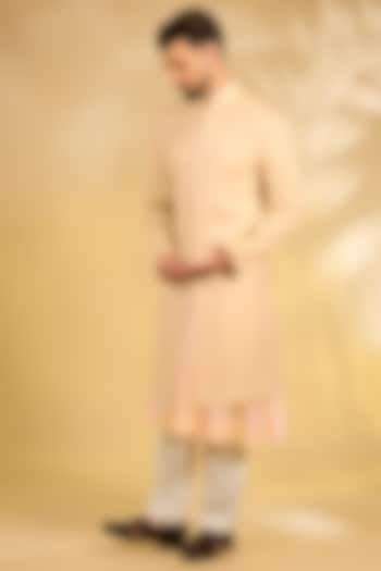 Ivory Silk Groom Sherwani Set by Samant Chauhan Men at Pernia's Pop Up Shop