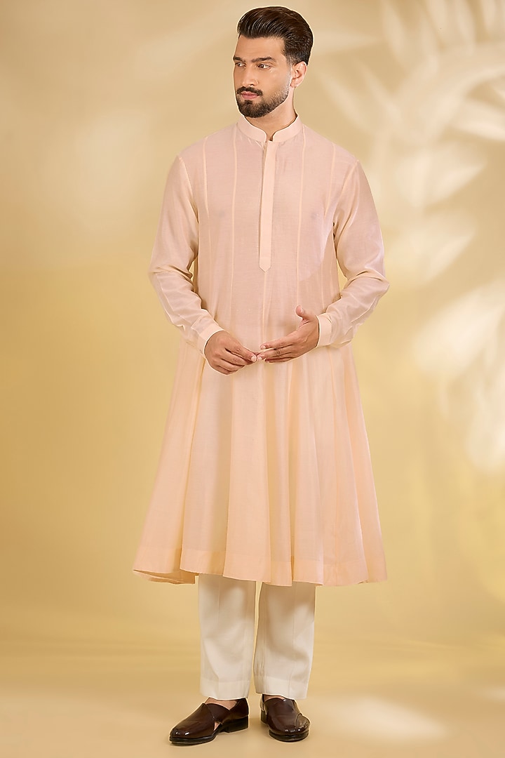 Ivory Silk Groom Sherwani Set by Samant Chauhan Men at Pernia's Pop Up Shop