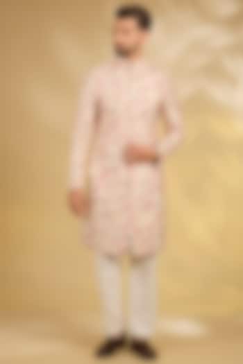 Ivory Silk Groom Sherwani Set by Samant Chauhan Men at Pernia's Pop Up Shop