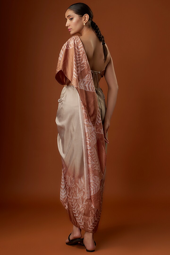 Silver & Dusky Rose Silk Skirt Set by Script at Pernia's Pop Up Shop