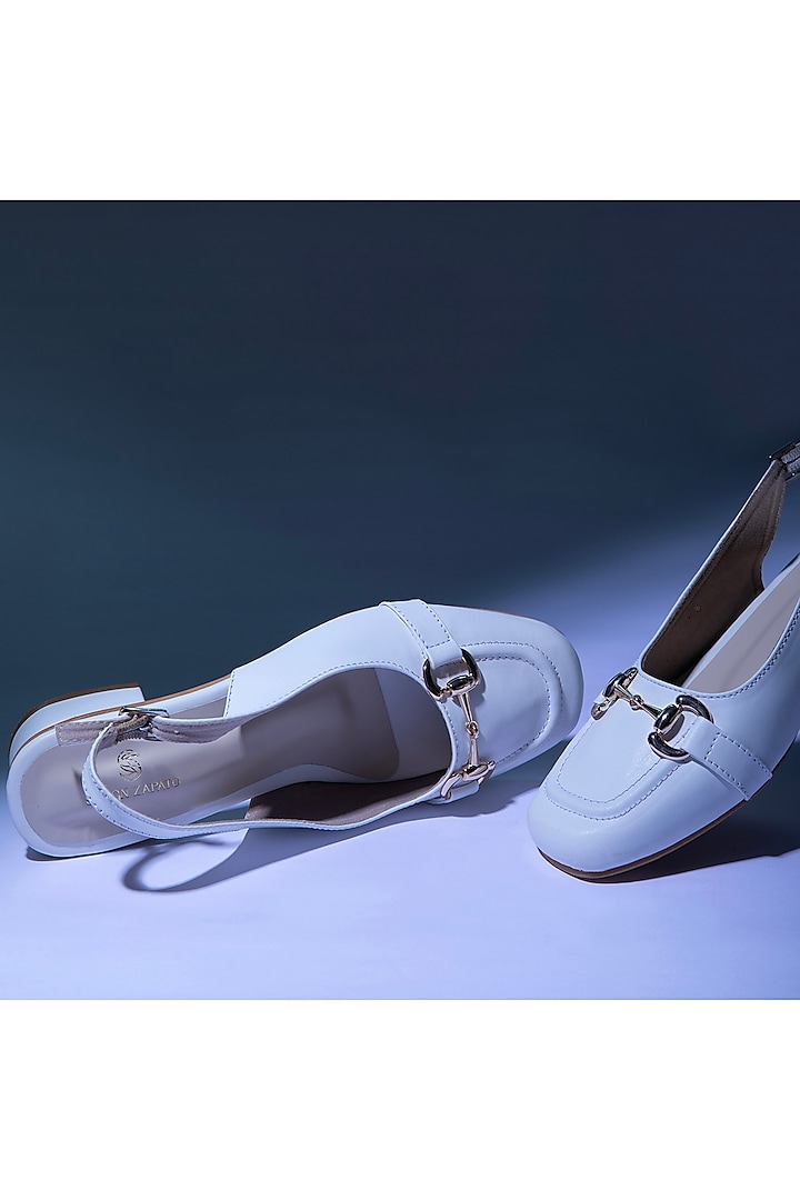 White Vegan Leather Heels by Schon Zapato