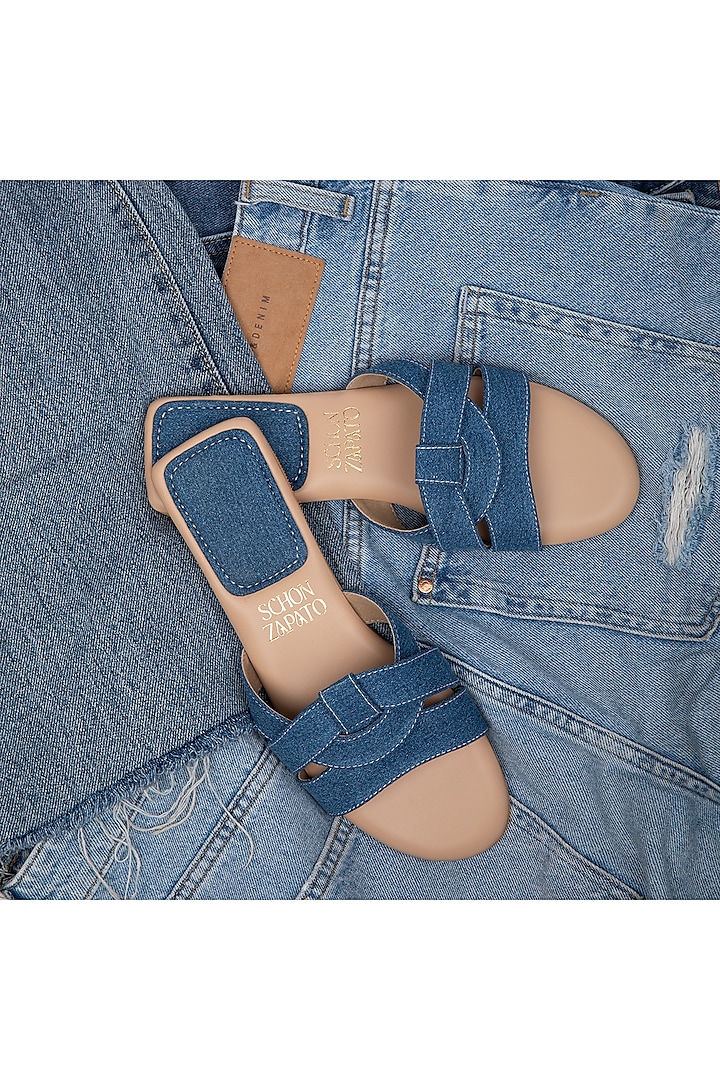 Blue Denim Flats by Schon Zapato