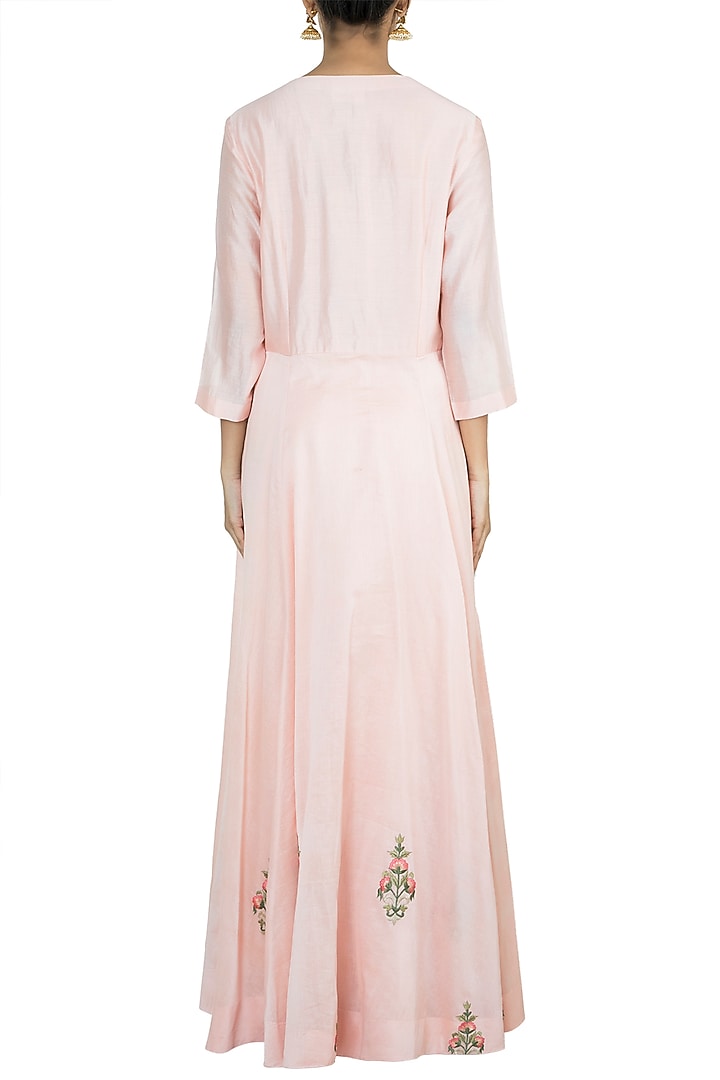 Peach Embroidered Party Wear Anarkali Gown by Samant Chauhan at Pernia's Pop Up Shop