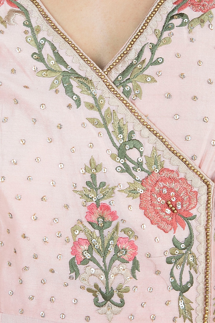Peach Embroidered Party Wear Anarkali Gown by Samant Chauhan at Pernia's Pop Up Shop