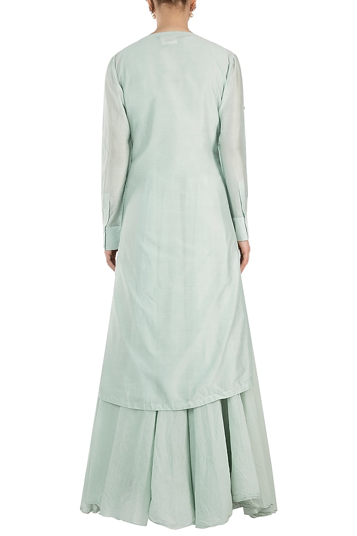 Light Sea Green Embroidered Kurta Set by Samant Chauhan at Pernia's Pop Up Shop