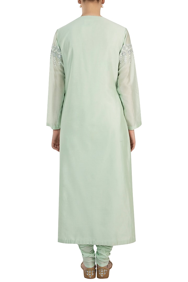 Mint Green Embroidered Kurta Set by Samant Chauhan at Pernia's Pop Up Shop