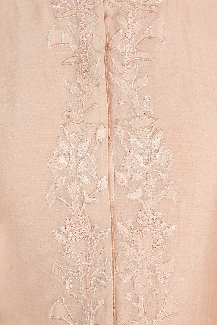 Peach Embroidered Kurta With Inner Vacation Dress by Samant Chauhan at Pernia's Pop Up Shop
