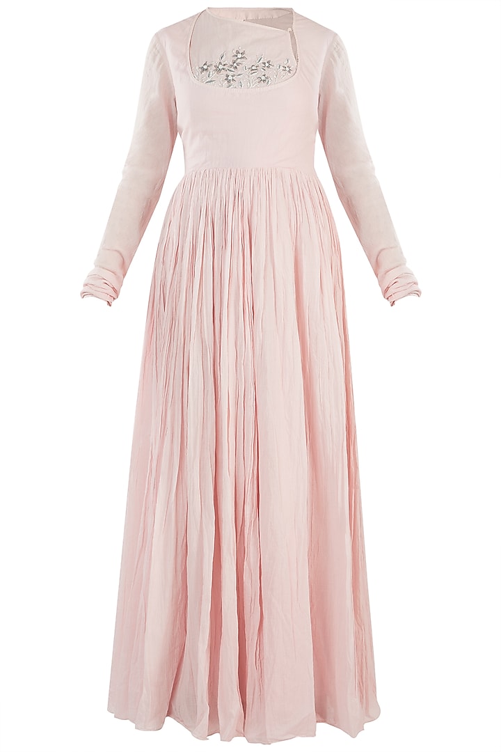 Pink Embroidered Angrakha Vacation Dress by Samant Chauhan at Pernia's Pop Up Shop