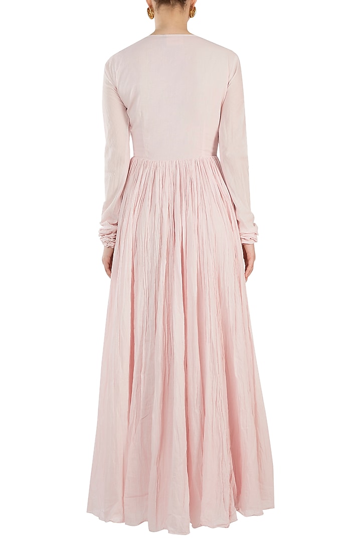Pink Embroidered Angrakha Vacation Dress by Samant Chauhan at Pernia's Pop Up Shop
