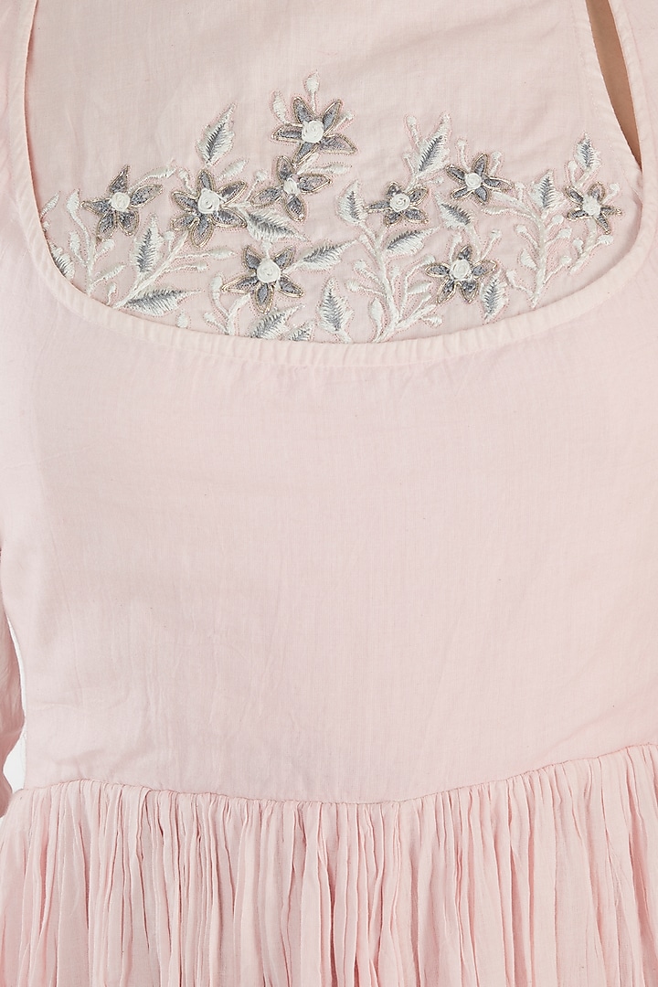 Pink Embroidered Angrakha Vacation Dress by Samant Chauhan at Pernia's Pop Up Shop