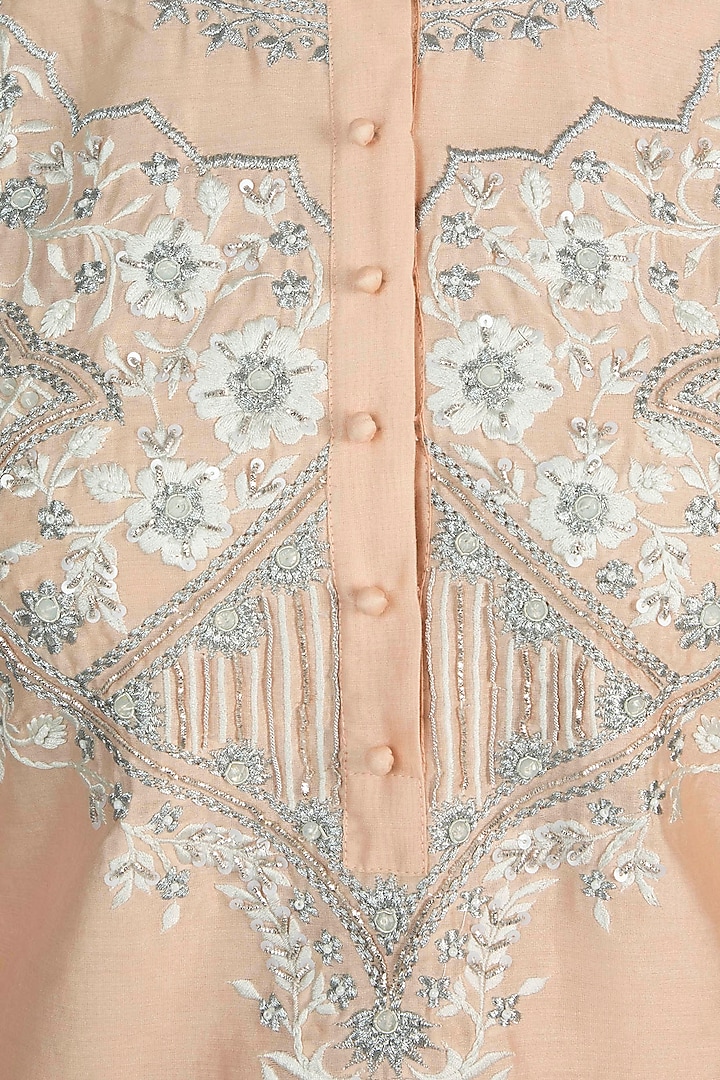 Redish Peach Kurta Brocade Churidar main image 0