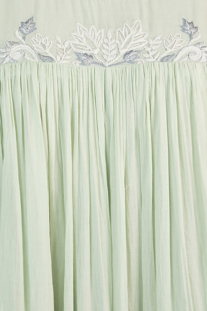 Mint Green Embroidered Tier Vacation Dress by Samant Chauhan at Pernia's Pop Up Shop