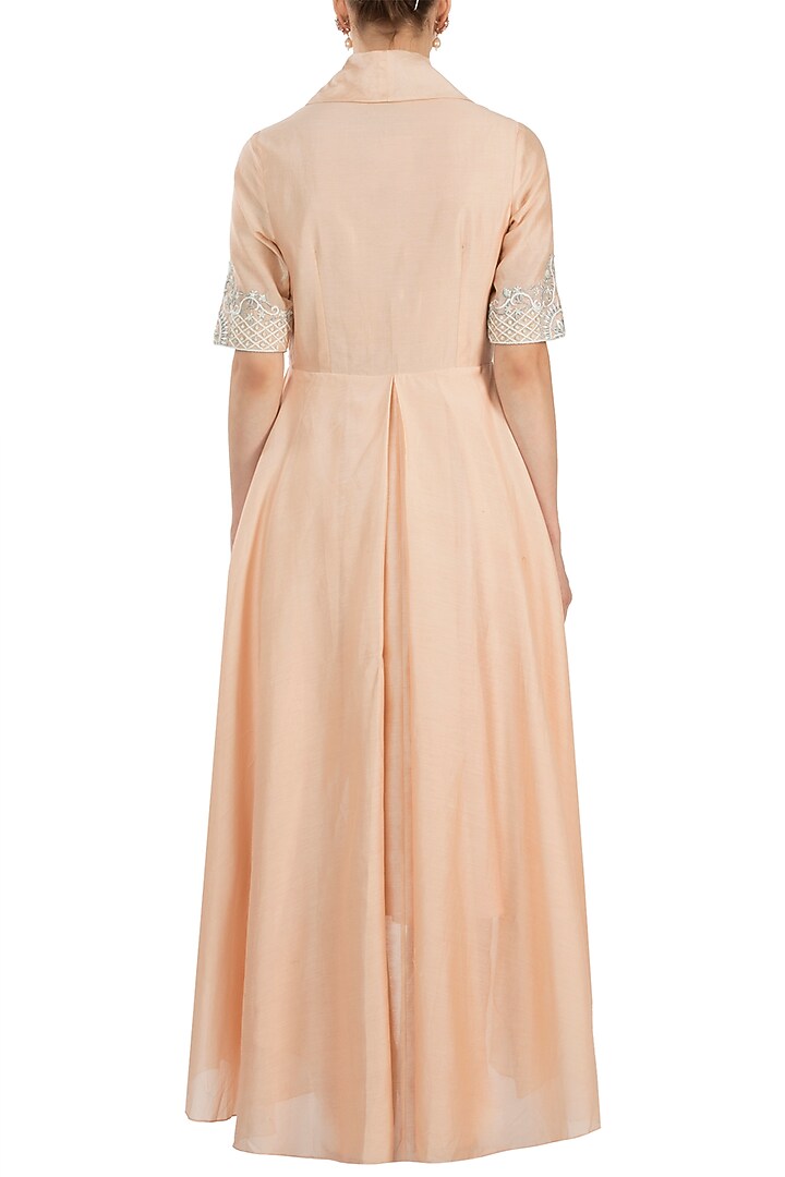 Light Peach Embroidered Jacket With Trouser Pants by Samant Chauhan at Pernia's Pop Up Shop