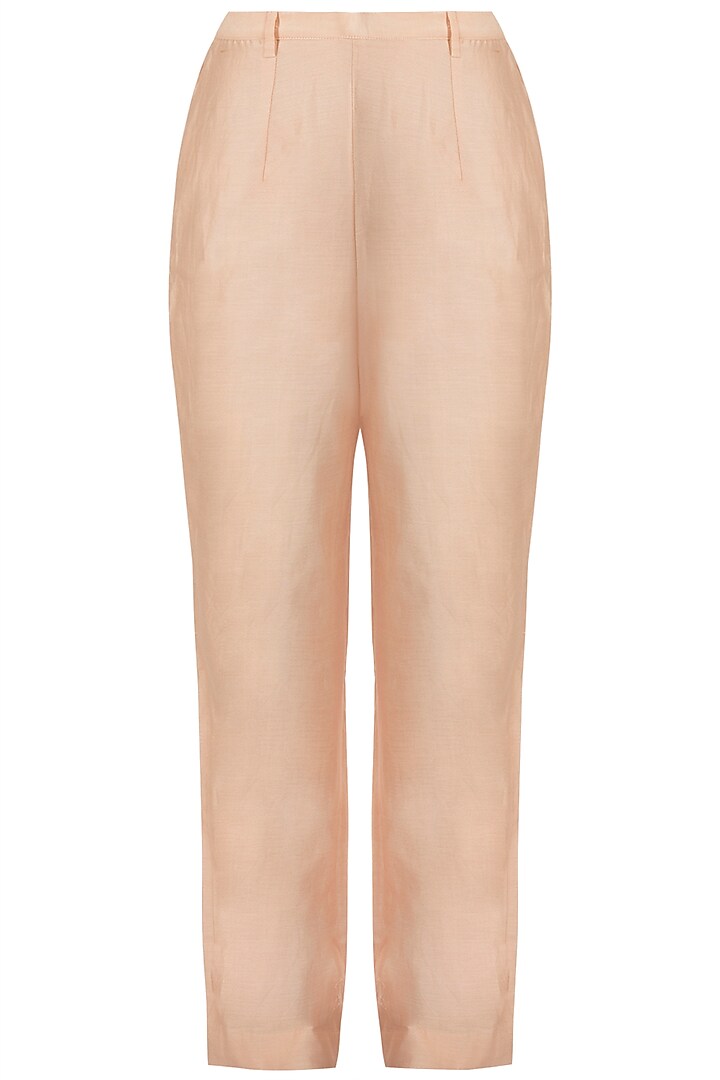 Light Peach Embroidered Jacket With Trouser Pants by Samant Chauhan at Pernia's Pop Up Shop