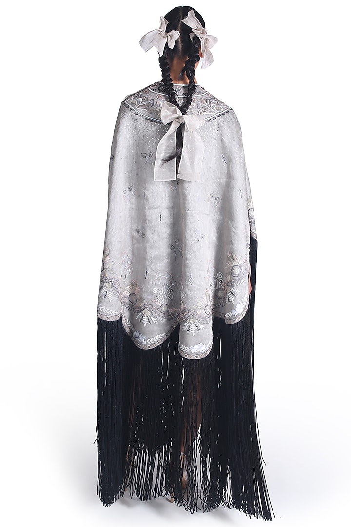 Grey & Black D-Cut Kaftan by Samant Chauhan at Pernia's Pop Up Shop
