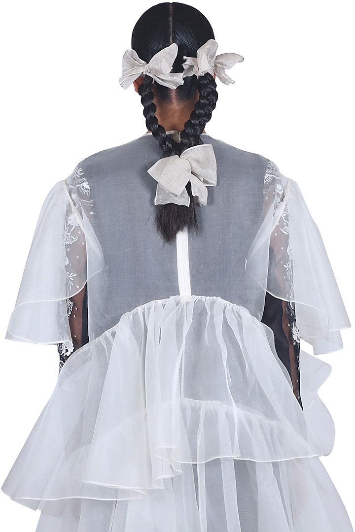 Off White Embroidered Party Wear Dress by Samant Chauhan at Pernia's Pop Up Shop