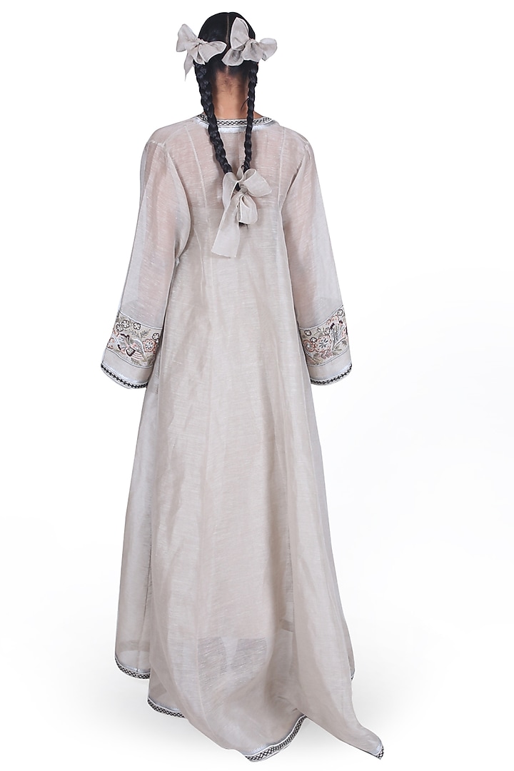 Grey Embroidered Tube Gown With Jacket by Samant Chauhan at Pernia's Pop Up Shop