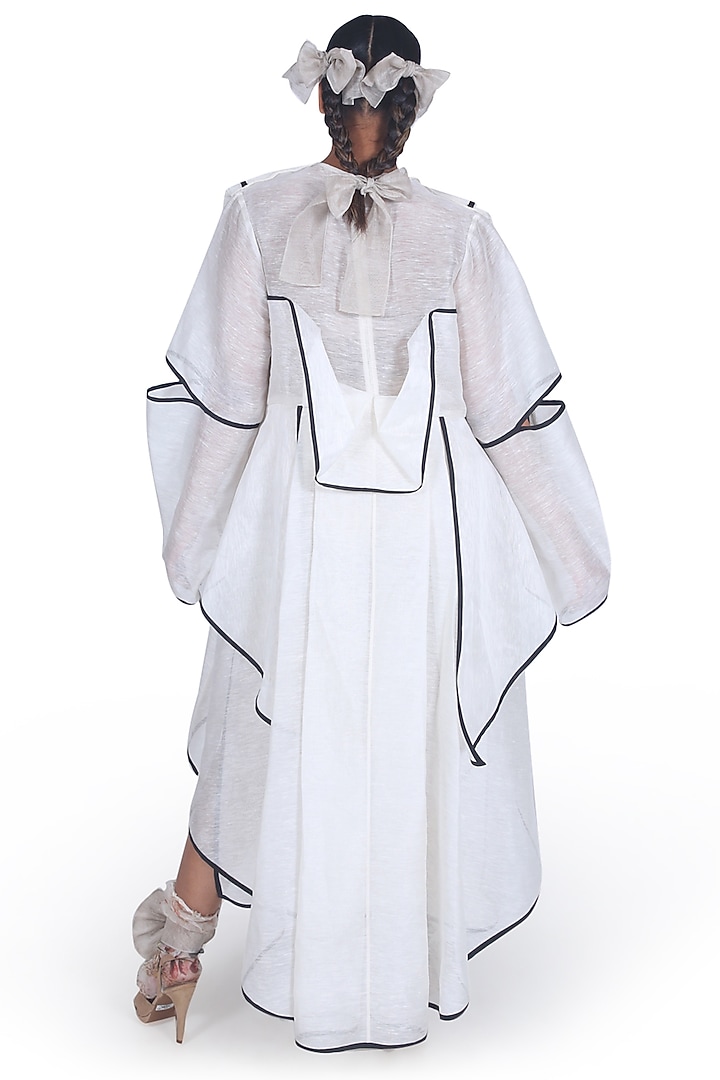 Off White Asymmetrical Party Wear Dress by Samant Chauhan at Pernia's Pop Up Shop