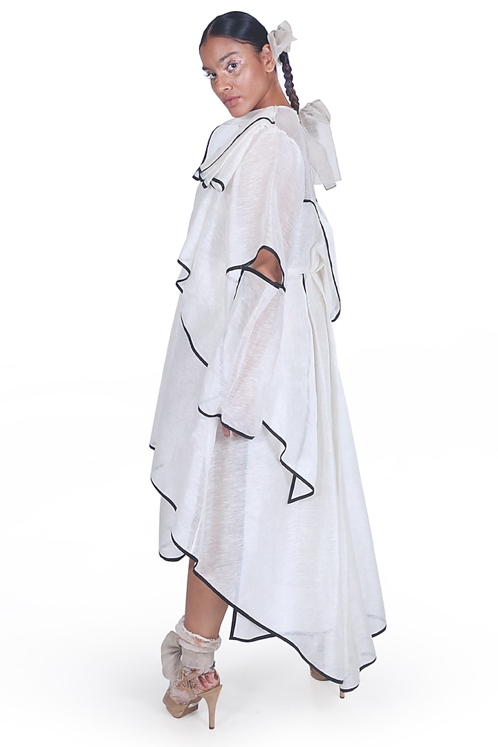 Off White Asymmetrical Party Wear Dress by Samant Chauhan at Pernia's Pop Up Shop