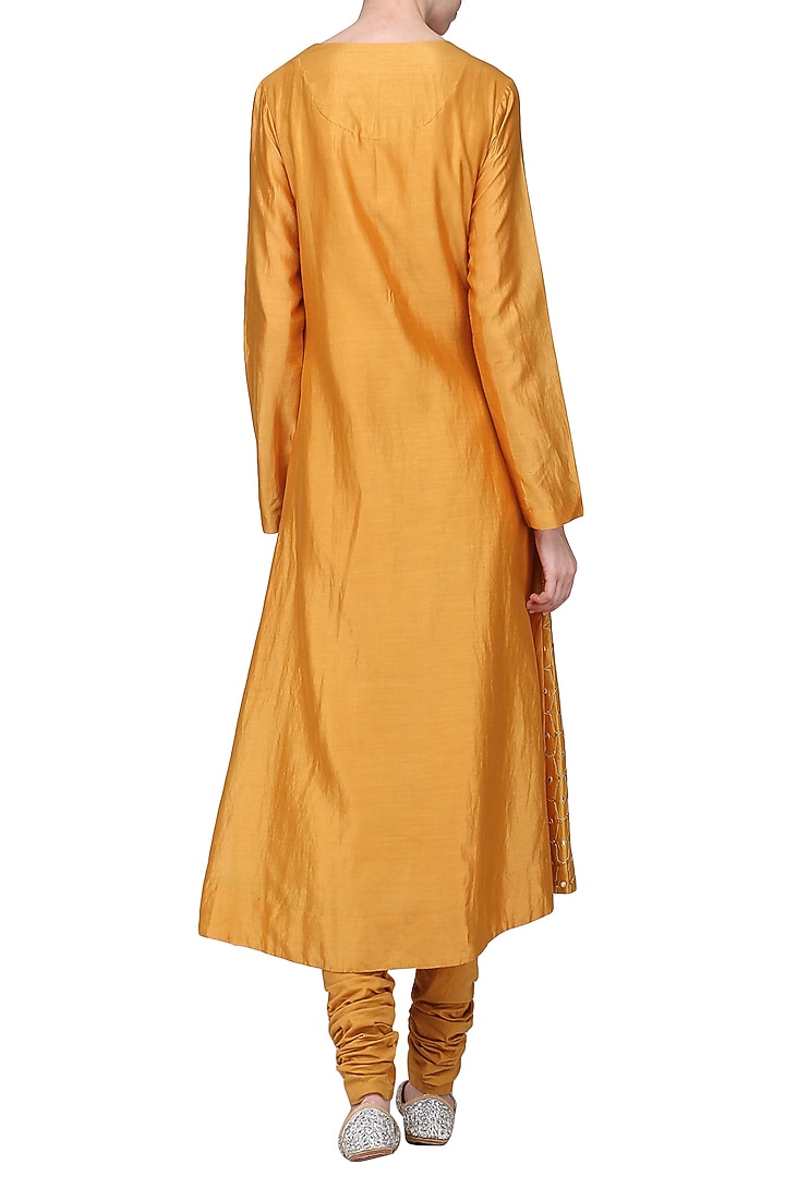 Mustard embroidered kurta set available only at Pernia's Pop Up Shop.