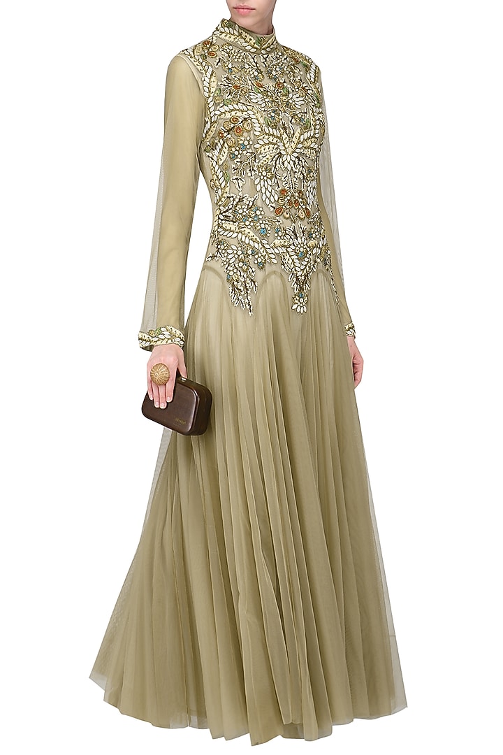 Grey embroidered gown available only at Pernia's Pop Up Shop.