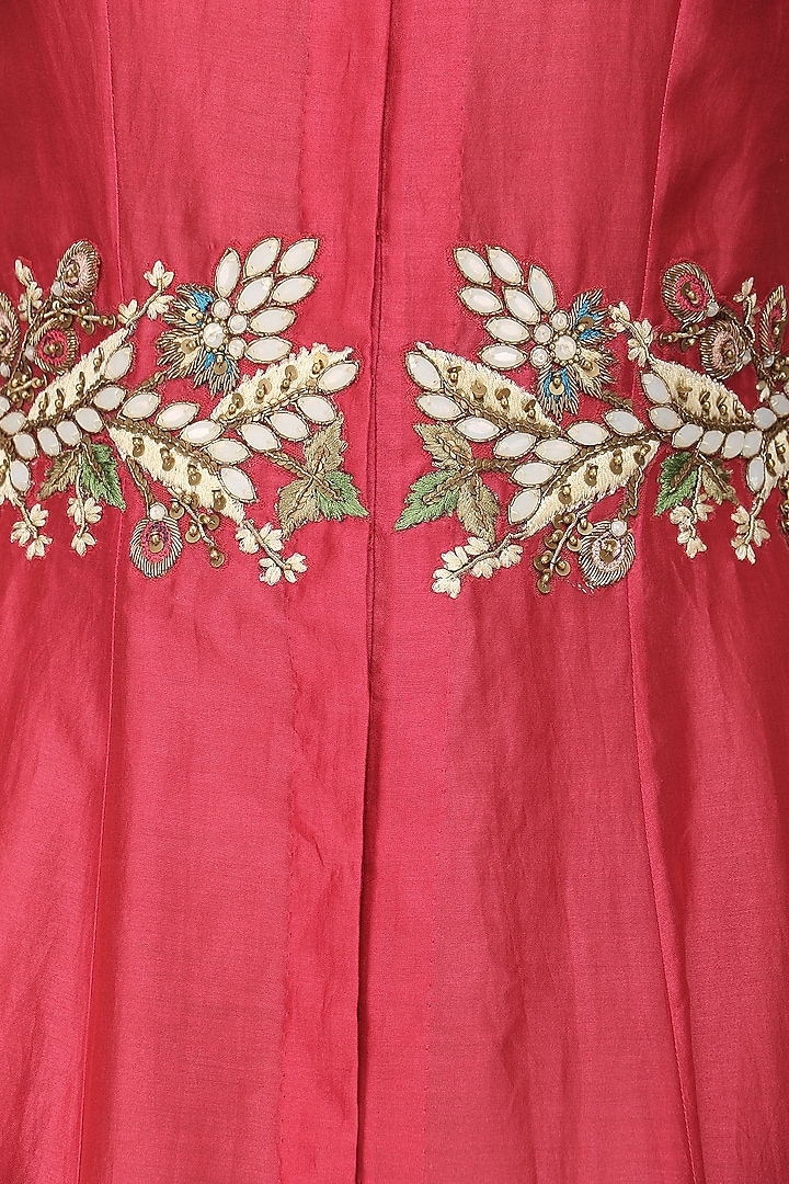 Carrot red embroidered front open gown available only at Pernia's Pop Up Shop.