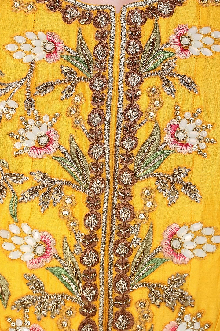 Orange embroidered anarkali gown set available only at Pernia's Pop Up Shop.
