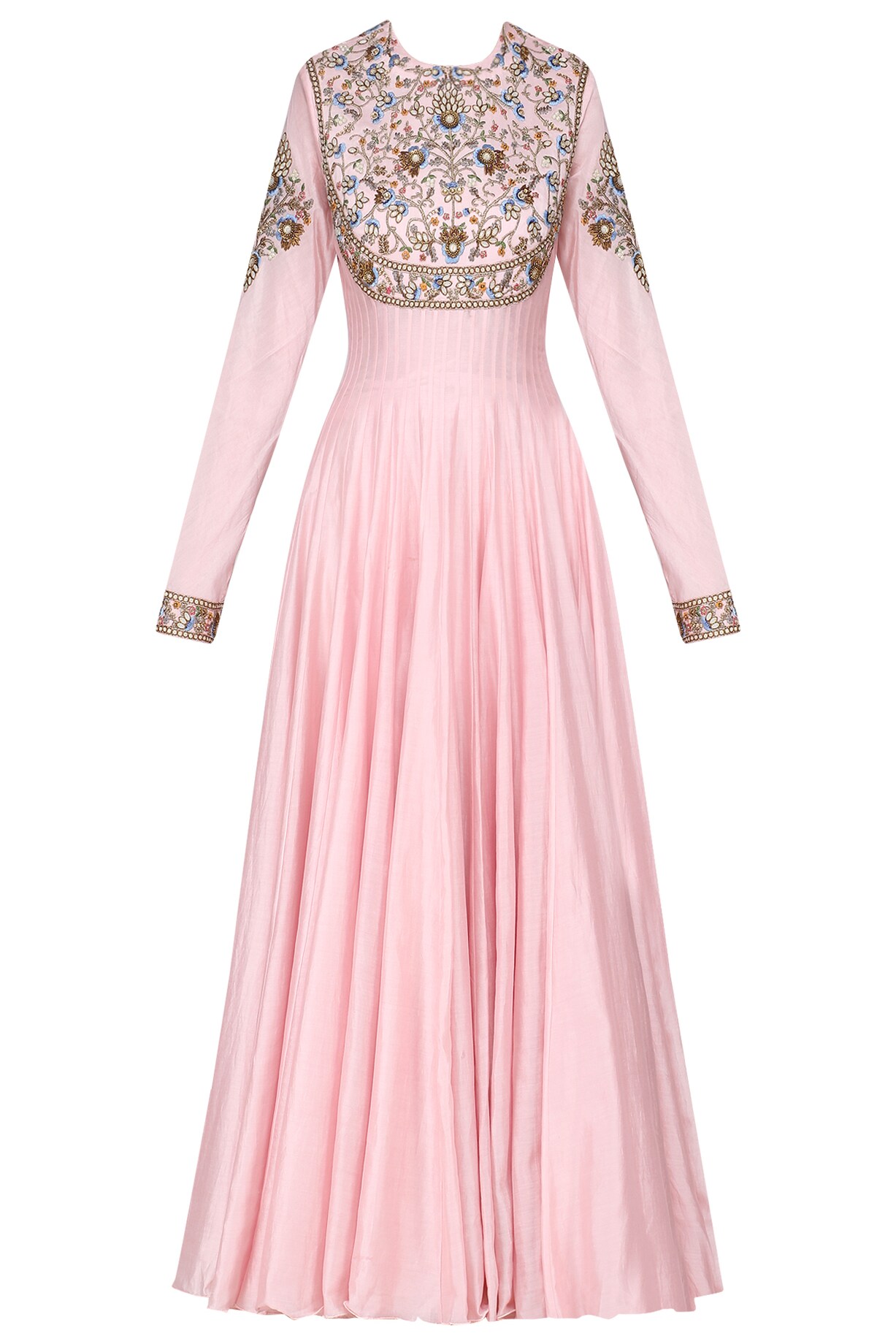 Veronika Pink Georgette Embroidered Anarkali Gown Set