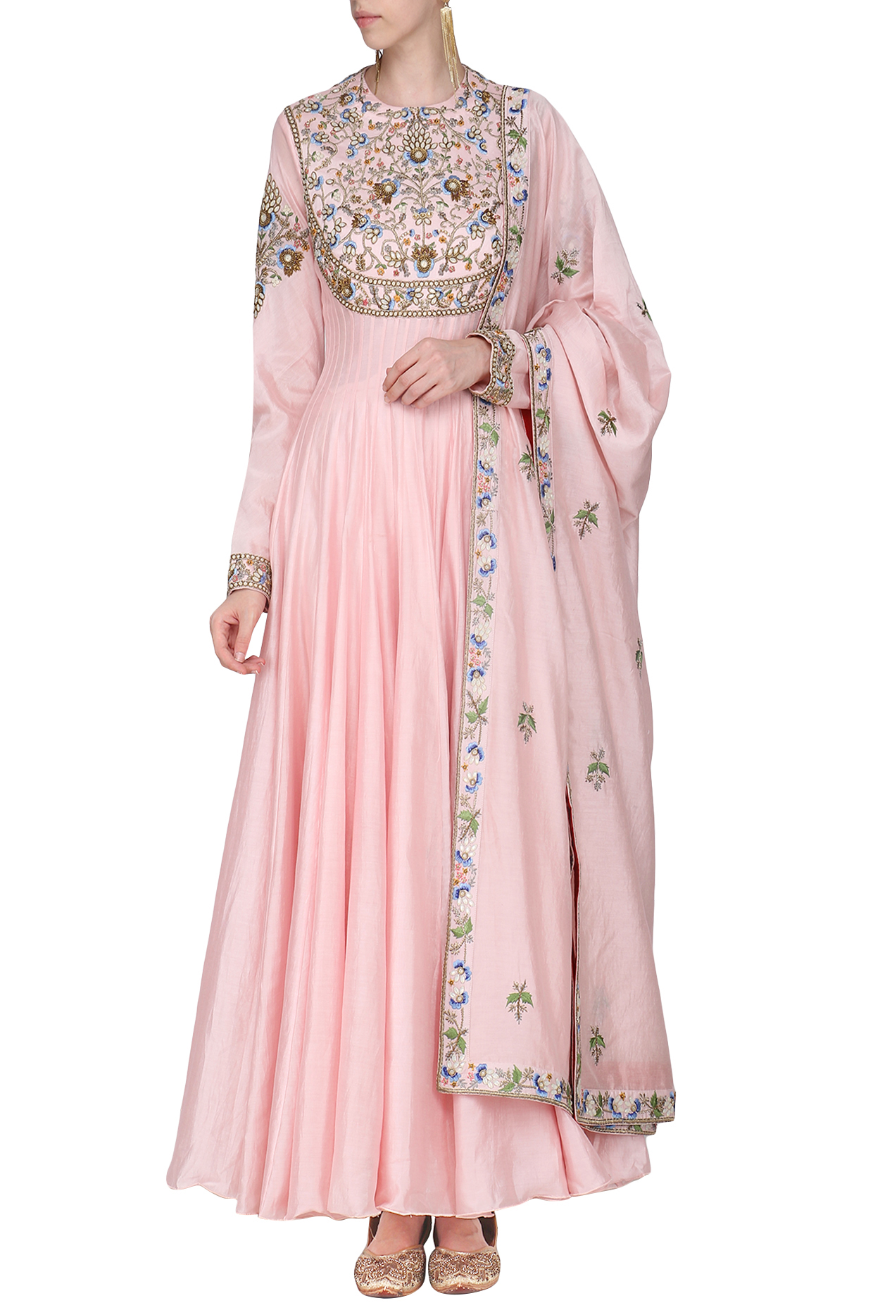 embroidered anarkali gown