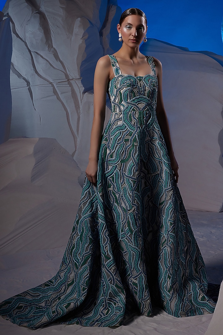 Ivory Fine Cotton Silk Bridal Gown by Samant Chauhan at Pernia's Pop Up Shop
