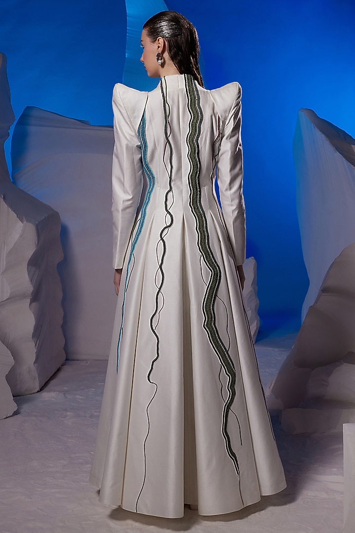 Ivory Cotton Silk Wedding Gown by Samant Chauhan at Pernia's Pop Up Shop