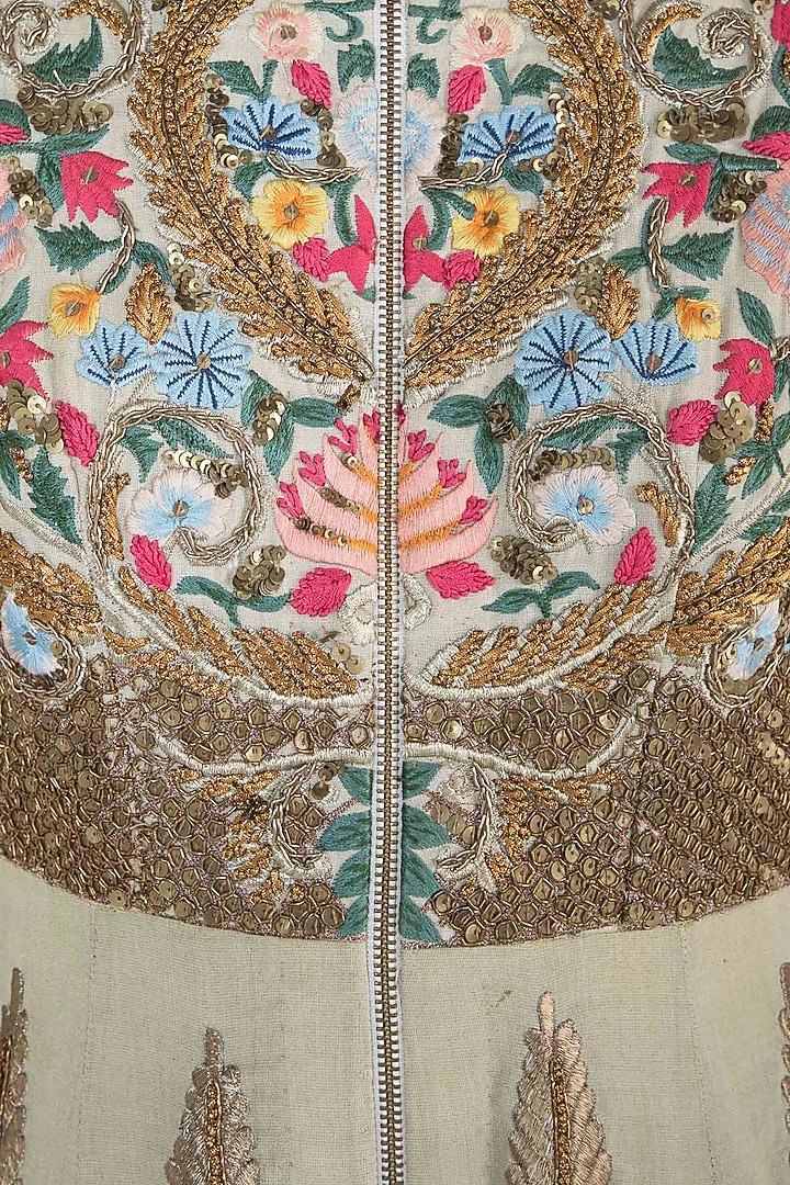 Gold Embroidered Shimmer Bridal Anarkali Gown by Samant Chauhan at Pernia's Pop Up Shop