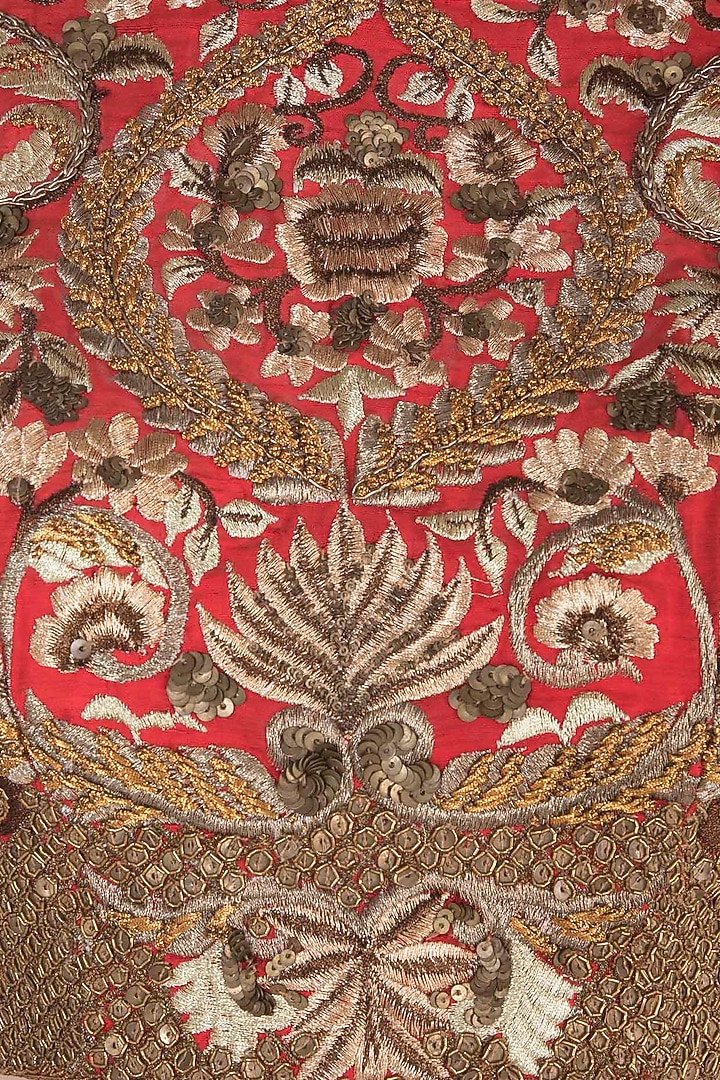Red Embroidered Bridal Lehenga Set by Samant Chauhan at Pernia's Pop Up Shop