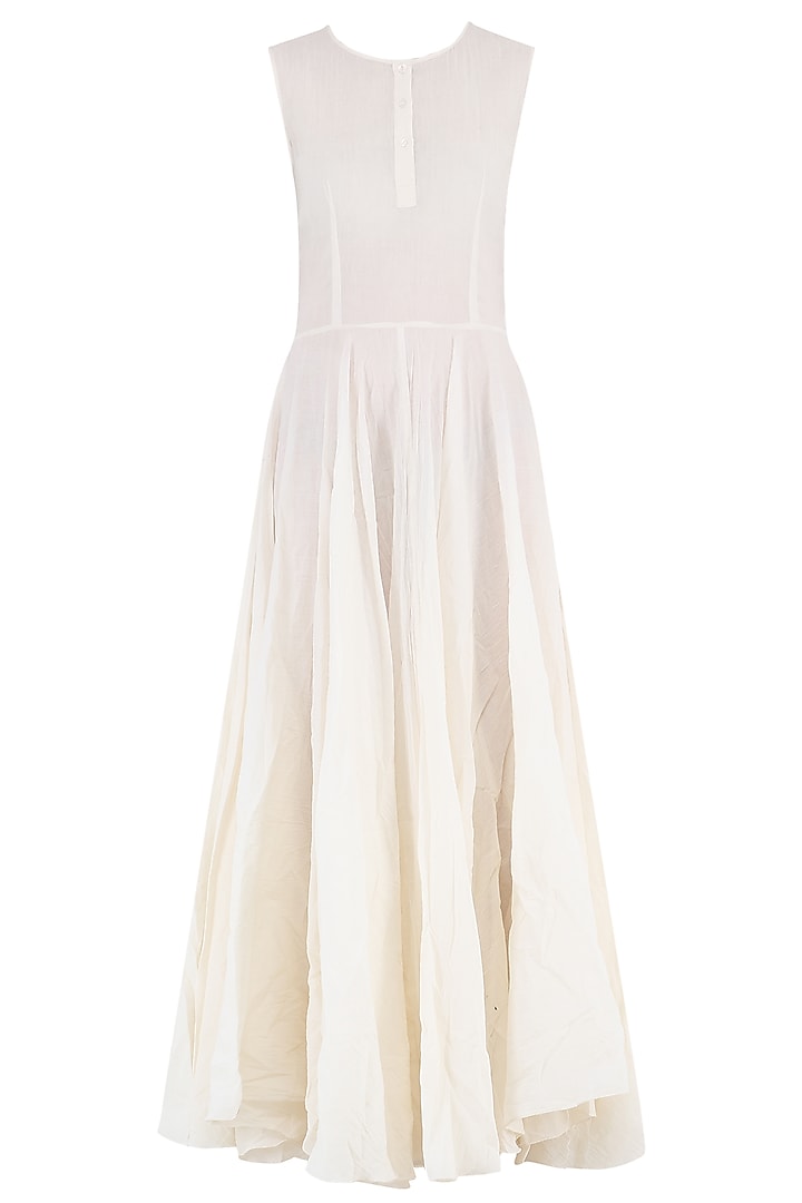 Off white thread embroidered layered kurta available only at Pernia's Pop Up Shop.