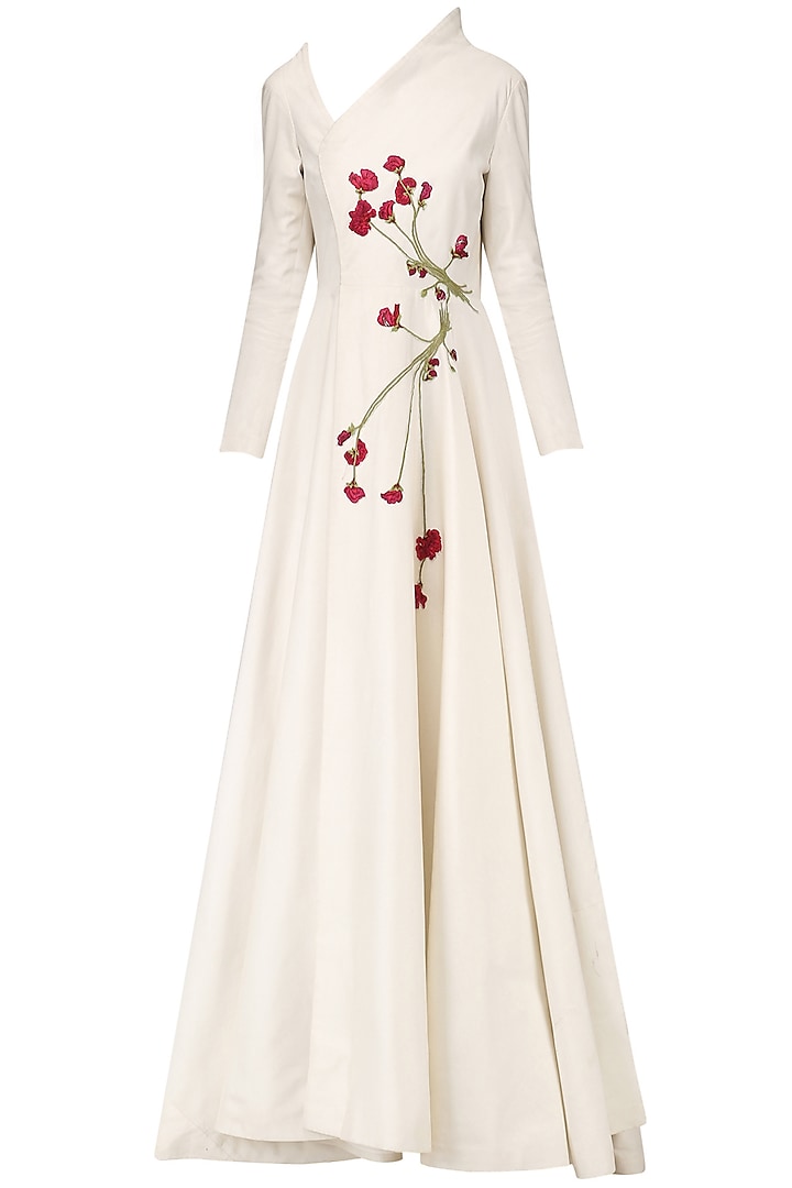Off White Embroidered Gown by Samant Chauhan