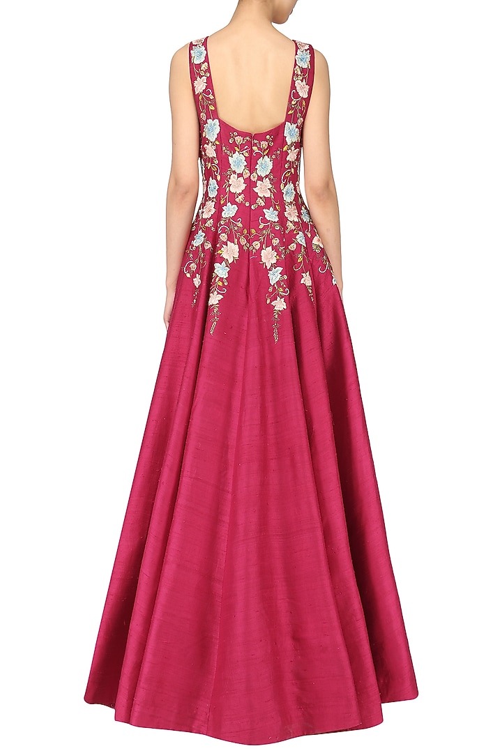 Pink floral thread work gown available only at Pernia's Pop Up Shop.